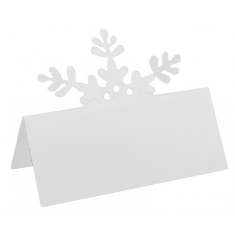 Marque place flocon de neige blanc en carton les 10 - Baiskadreams.com
