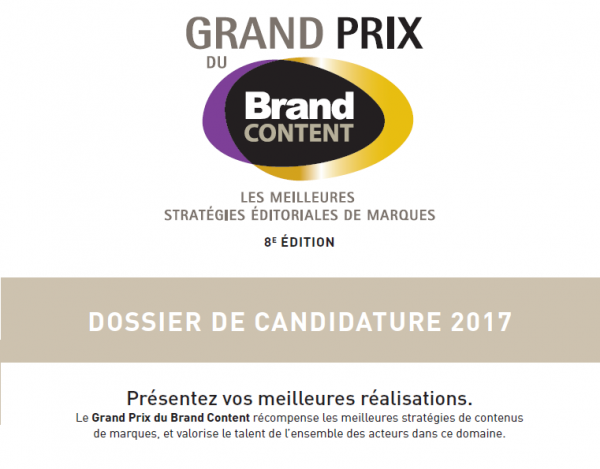 Le Grand Prix du Brand Content - Téléchargez la nouvelle version du dossier de...