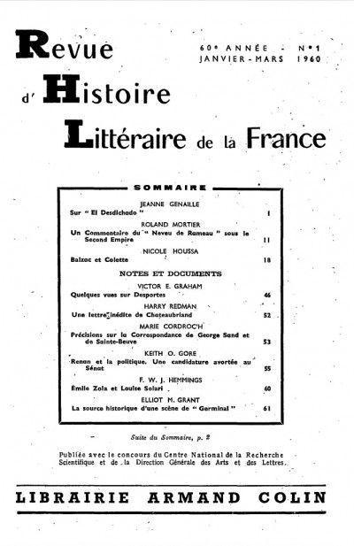 La Revue d'histoire littéraire de la France #1 : Numéro 1
