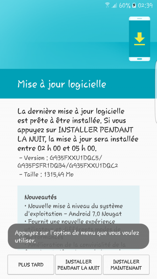 Samsung : Le déploiement d’Android 7.0 nougat débarque sur les Galaxy S7 et Galaxy S7 Edge chez SFR