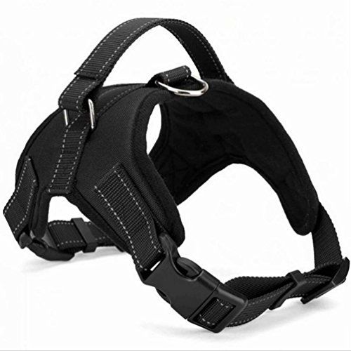 midwec la Grande Taille moyenne pour chien réglable Harnais souple avec quatre size-black