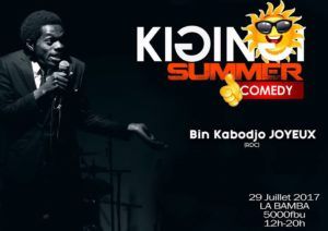 Burundi / AGENDA : 29/07/2017, Du rire avec Bin Kabodjo Joyeux, à Bujumbura, au KIGINGI SUMMER COMEDY