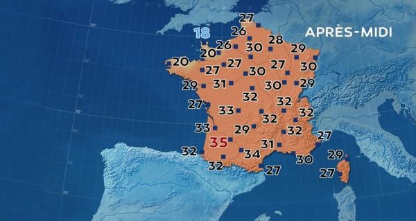 Pic de chaleur ce mardi : 30°C à Paris, jusqu'à 36°C en Aquitaine avant des orages, découvrez les prévisions