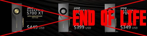 Les cartes graphiques de référence AMD RADEON RX 5700 et RX 5700 XT déjà en fin de vie : AMD répond
