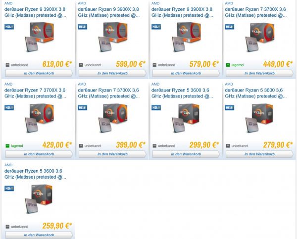 CaseKing propose également des processeurs Ryzen 3000 triés sur le volet et garantis à certaines fréquences