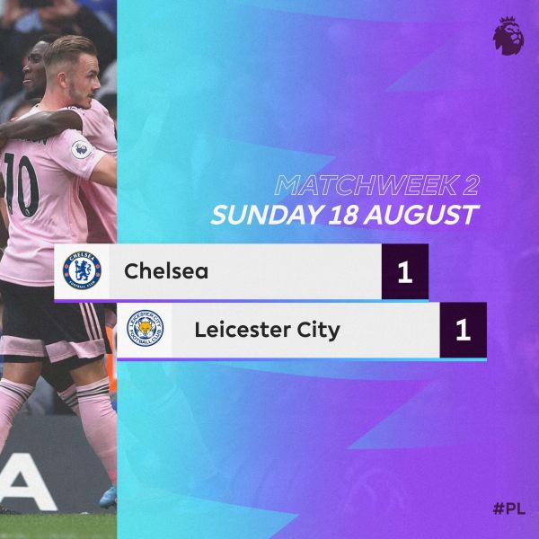 Chelsea tenu en échec par Leicester