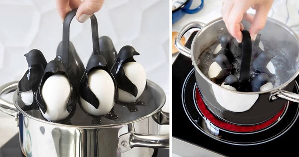 Voici le « Egguins », l’invention géniale pour la cuisine qui rend la cuisson des oeufs facile et amusante