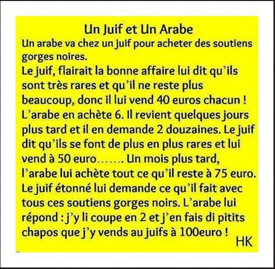 Image drôle du jour (Blague, un Juif et un Arabe...)