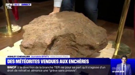 Cette météorite est le clou de la vente aux enchères à l'Hôtel Drouot