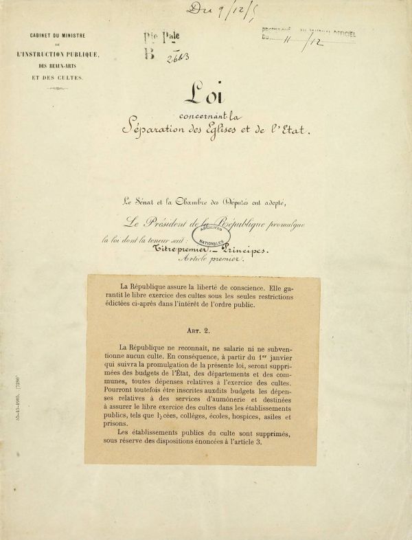 La loi de 1905 n'est pas opposable à l'islam