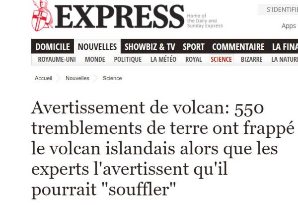 Islande:550 seismes ont secoué le volcan Oraefajokull responsable d'une éruption aux conséquences internationales.Des experts pensent que cela pourrait être le signe d'une éruption [...]