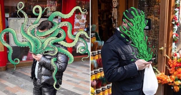 Pour illustrer l'addiction au smartphone, ces deux artistes réalisent des montages aussi amusants que saisissants