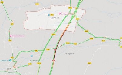 Collision entre deux voitures sur l'A35 : deux blessés