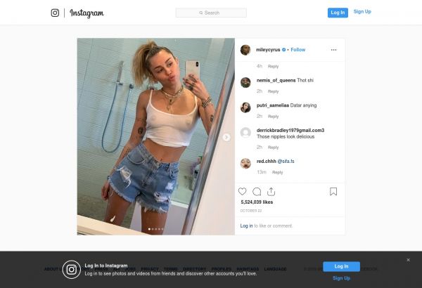 Miley Cyrus explose Instagram en montrant ses tétons sur son compte !