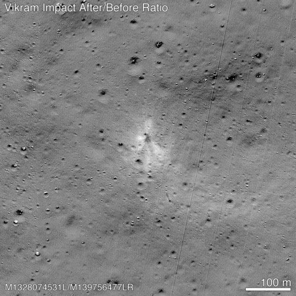 La Nasa a trouvé le lieu d'impact de la sonde indienne Vikram sur la Lune