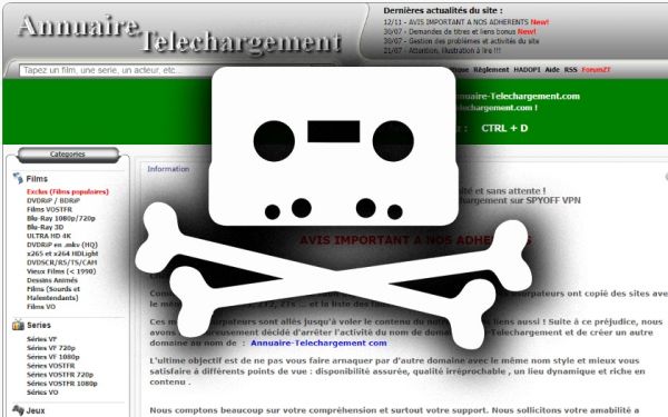Zone-Telechargement devient Zone-Annuaire pour être à nouveau référencé par Google