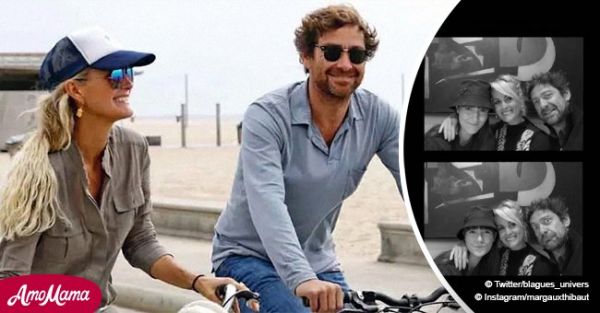 Laeticia Hallyday, Pascal Balland et la demi-sœur de Laeticia sur une photo de groupe