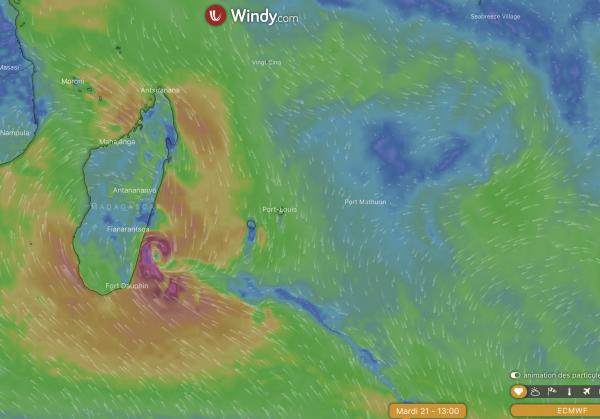 Un cyclone en formation à proximité de la côte Est de Madagascar ?