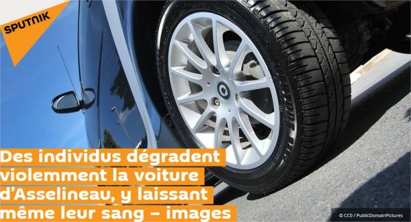Des individus dégradent violemment la voiture d'Asselineau, y laissant même leur sang – images
