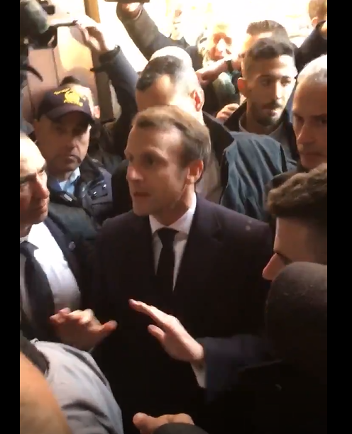 La vidéo d’Emmanuel Macron qui pique une crise de colère contre des policiers  israéliens