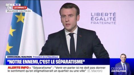 Emmanuel Macron: "Notre ennemi est le séparatisme" mais "un plan contre l'islam serait une faute profonde"