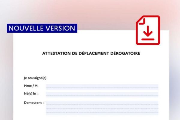 NEW Attestation de déplacement dérogatoire 25mars 2020