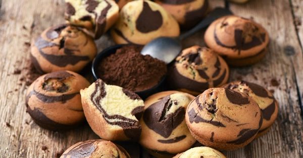 Muffins marbrés au chocolat qui auraient pu être des zèbres... parce que c'est bien de retrouver quelques amies...