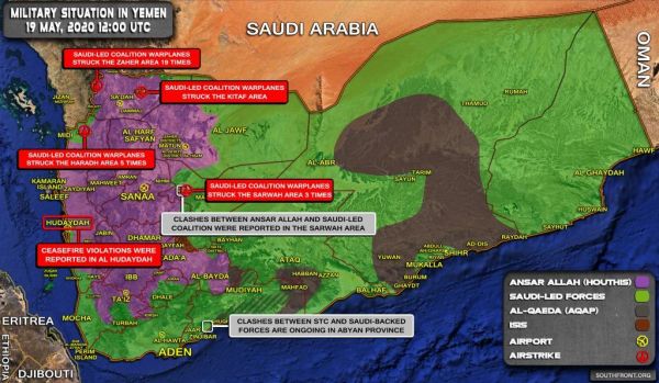 Situation militaire au Yémen au 19 mai 2020 (Southfront)