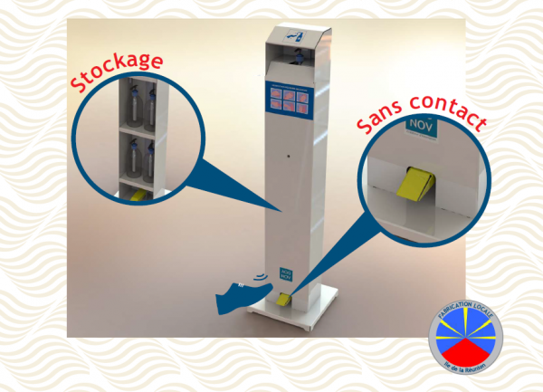 Des bornes de distribution de gel hydroalcoolique sans contact