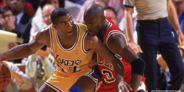 Il y a 29 ans Michael Jordan découvrait les finales NBA mais subissait la loi des Lakers de Magic Johnson
