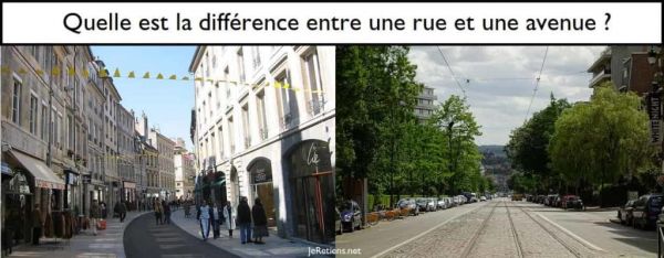 Quelle est la différence entre une rue et une avenue ?