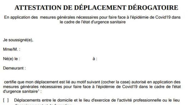 Couvre-feu : voici la nouvelle attestation de déplacement et comment se la procurer