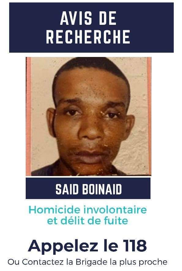 Avis de Recherche : Said Boinaid recherché après un accident mortel