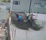 Effondrement d'une dalle de béton en étage sur un chantier