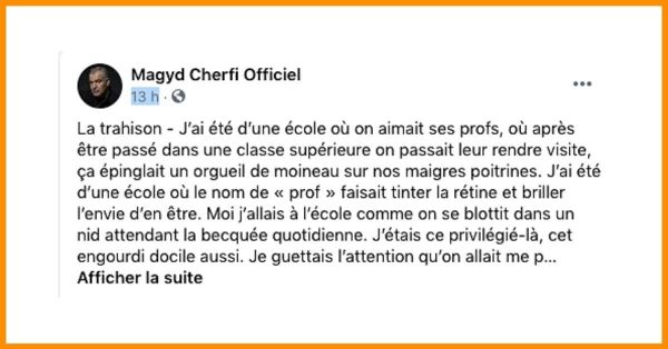 En réaction à la mort de Samuel Paty, Magyd Cherfi dévoile un texte limpide, nostalgique et poignant