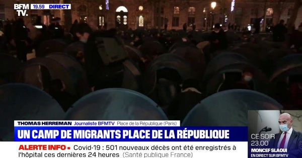 Vidéo. Des centaines de migrants montent un campement en plein cœur de Paris