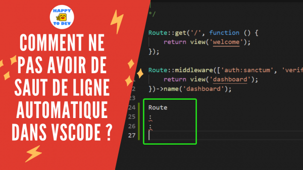 Comment ne pas avoir de sauts de ligne automatique dans Visual Studio Code ?