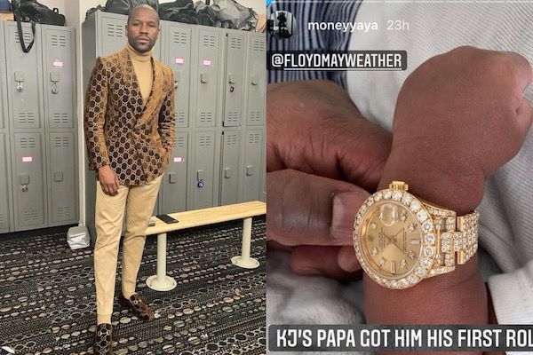 Mayweather offre cette Rolex en diamants à son petit-fils de 5 semaines !