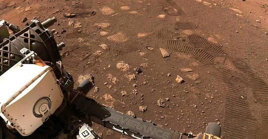 Les premiers mètres du rover Perseverance sur Mars