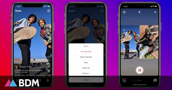 Instagram lance Remix pour créer des Reels en duo, comme sur TikTok