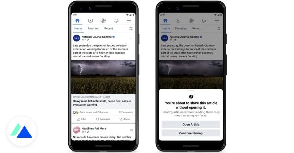 Facebook veut encourager à lire les articles avant de les partager