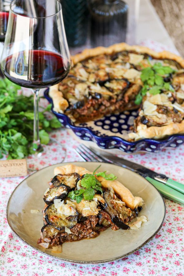 Tarte aux aubergines et la viande hachée