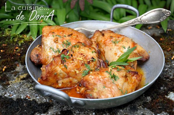 Hauts de cuisse de poulet au citron et aux herbes du Jardin...