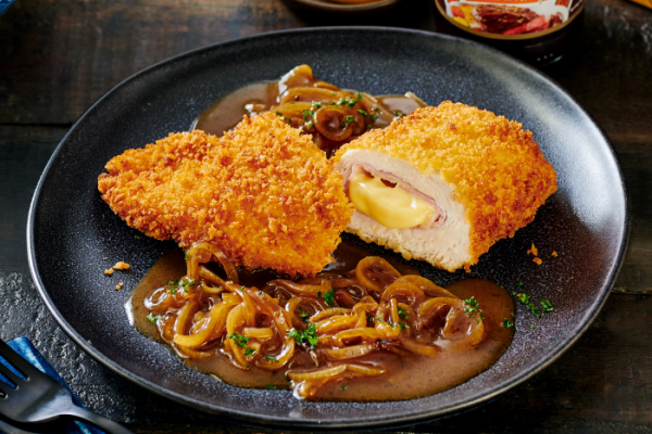 Blancs de poulet farcis en croûte de Panko, très gourmands