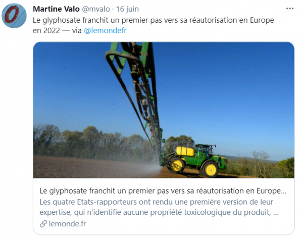 Glyphosate : le Monde de M. Stéphane Foucart cessera-t-il un jour de m/désinformer ?