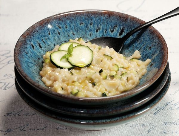 Fregola sarda (comme un risotto) à la courgette, parmesan et pecorino
