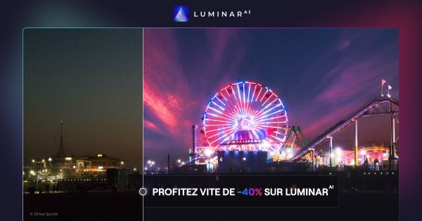 Offre d’été : -40 % sur le logiciel Luminar AI