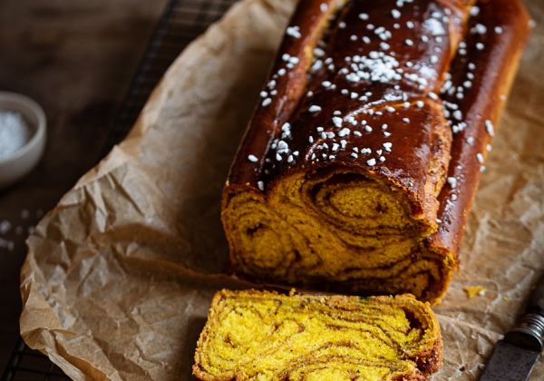Brioche roulée au potimarron et cannelle