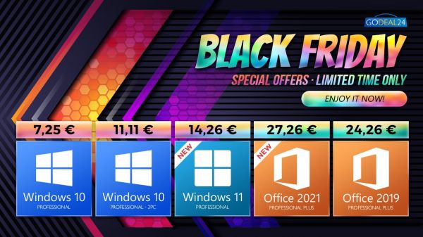 Windows 10 à seulement 7€ chez GoDeal24 pour le Black Friday