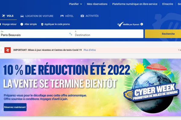 Ryanair : les promos du mercredi 24 novembre pour le Black Friday 2021